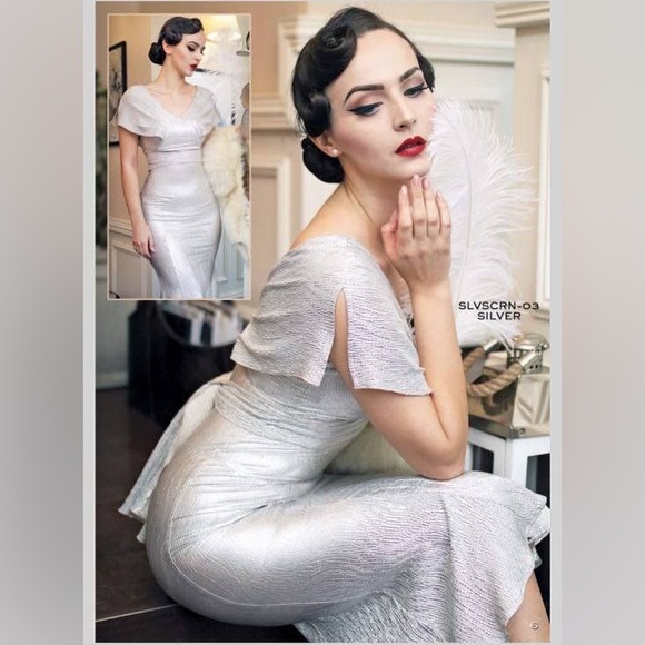 Stop Staring Dresses & Skirts - Stop staring silver screen wiggle dress (size S)